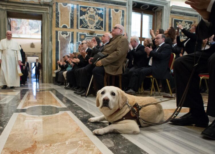 Rencontre du pape avec des malvoyants